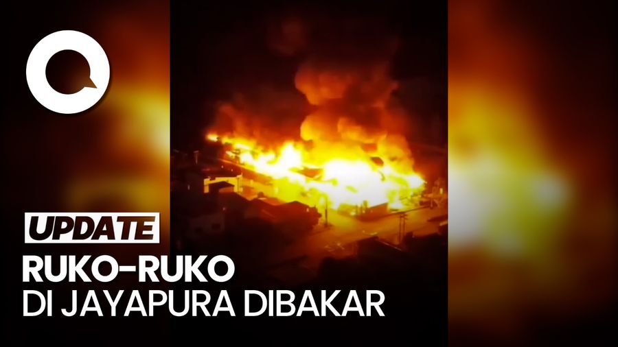 Penampakan Ruko-ruko yang Dibakar Massa Pengantar Jenazah Lukas Enembe
