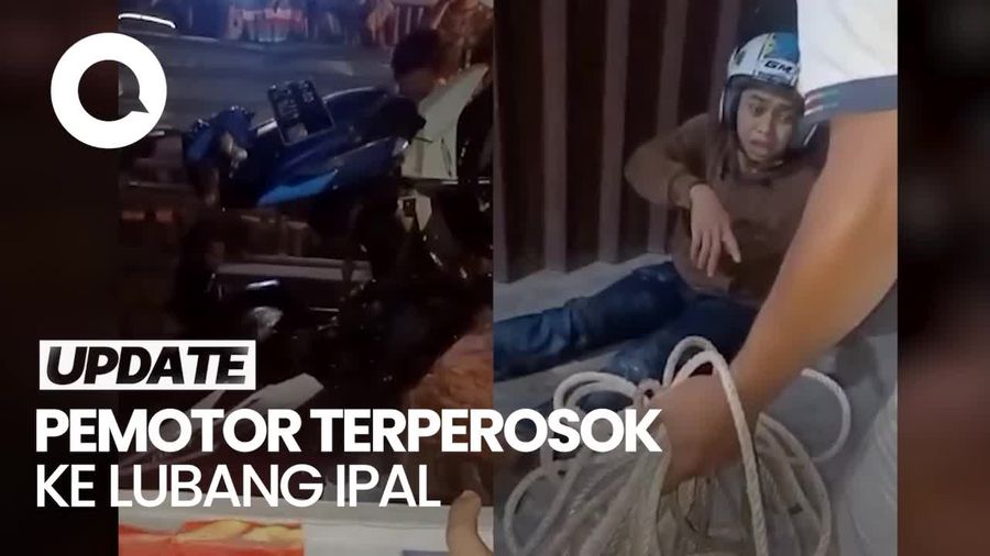 Hindari Truk, Pemotor di Jambi Terperosok ke Lubang Proyek Limbah