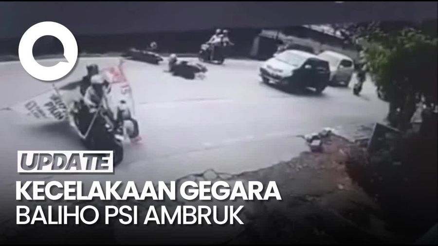 Viral Baliho PSI Ambruk Bikin Kecelakaan Beruntun di Jakbar