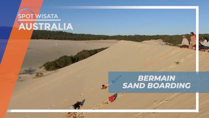 Meluncur Seru, Bermain Sand Boarding di Moreton Island, Australia