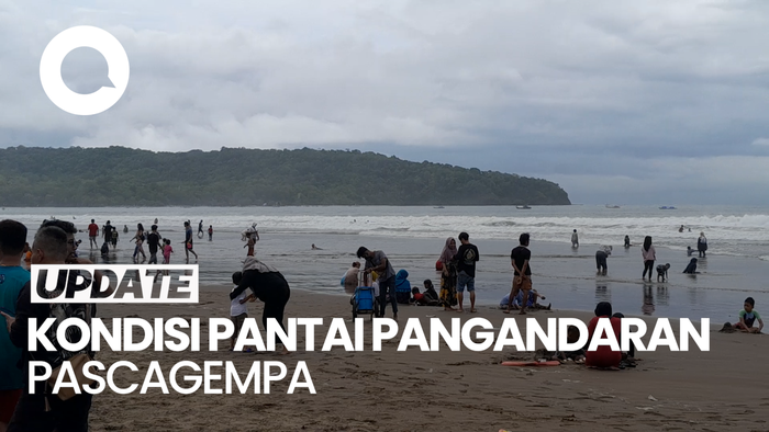 Situasi Pantai Pangandaran Pascagempa Magnitudo 5