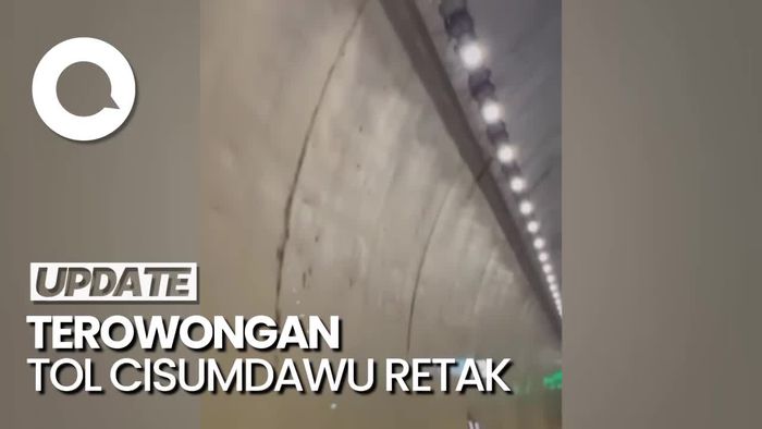 Penampakan Terowongan Kembar Tol Cisumdawu Retak Akibat Gempa Sumedang