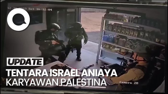 Rekaman CCTV Tentara Israel Tendang-Injak Pegawai SPBU Palestina