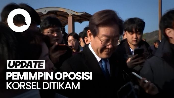 Detik-detik Pemimpin Partai Oposisi Korsel Ditikam di Leher