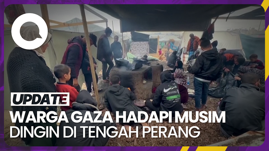 Potret Miris Warga Gaza Hadapi Musim Dingin di Kamp Pengungsian