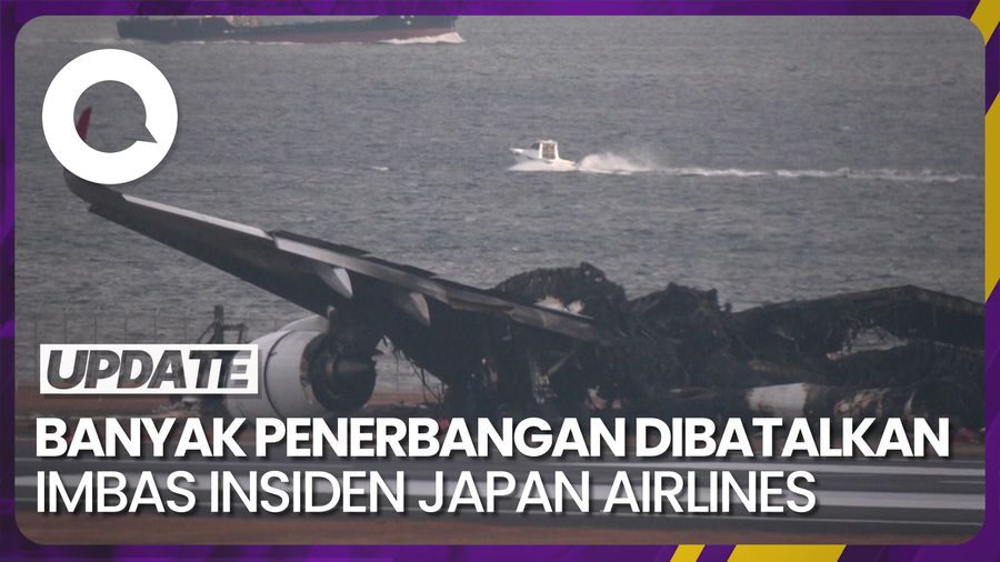 100 Penerbangan Dibatalkan Imbas Terbakarnya Pesawat Japan Airlines