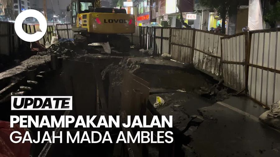Bikin Macet, Ini Penampakan Jalan Ambles di Kawasan Olimo Jakarta Barat