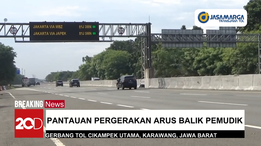 Lonjakan Lalu Lintas Pemudik di Gerbang Tol Cikampek Utama