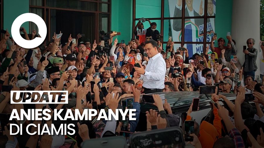 Penampakan Warga Sambut Anies Kampanye di Ciamis