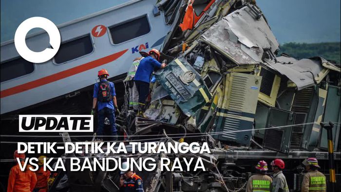 Rekaman CCTV Detik-detik Kecelakaan KA Turangga vs KA Bandung Raya