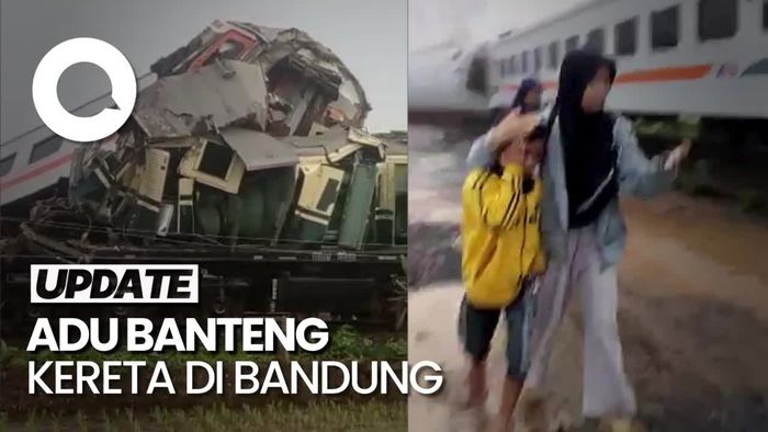 Kepanikan Penumpang Seusai KA Turangga Tabrakan dengan KA Bandung Raya