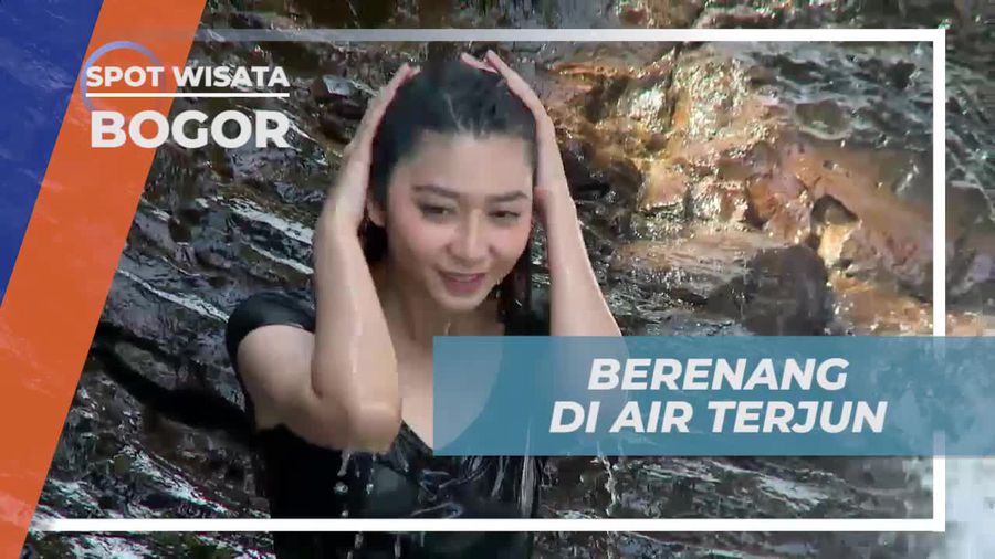 Berenang-renang Menikmati Sensasi Dingin Air Terjun Kencana Geulis Bogor