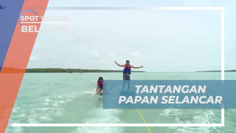 Tantangan Seru Adu Keseimbangan di Atas Papan Selancar, Pulau Leebong Belitung