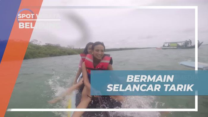 Berselancar Seru Dengan Ditarik Kapal di Pulau Leebong Belitung