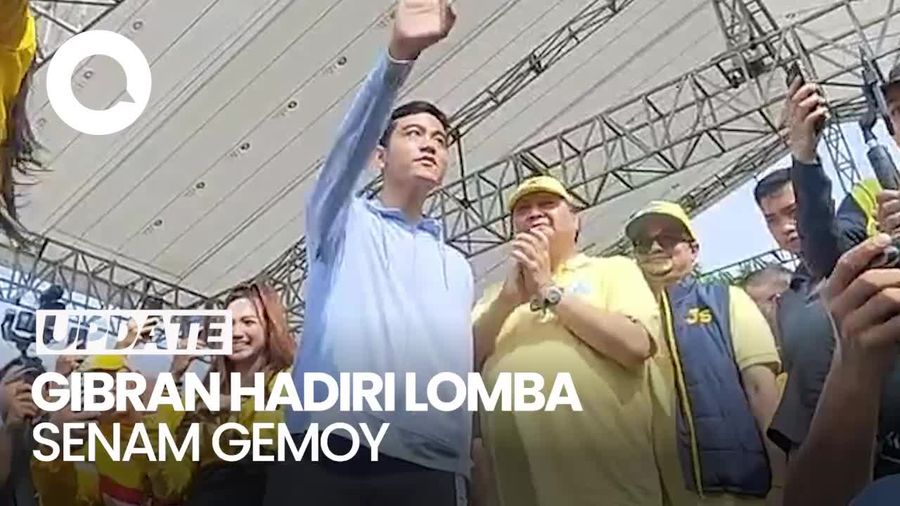 Gibran Hadiri Lomba Senam Gemoy di Jakbar Bersama Airlangga