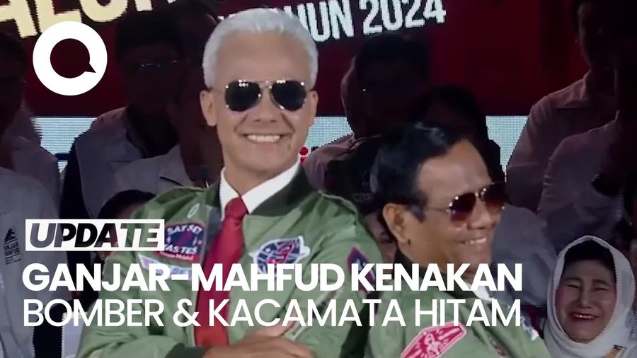 Fesyen Ganjar-Mahfud Ikuti Debat Pilpres: Berjaket Bomber & Kacamata Hitam