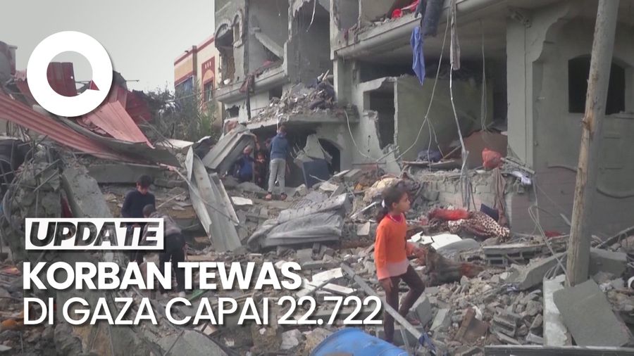 Update Korban di Gaza: 22.722 Orang Tewas, 58.166 Luka-luka