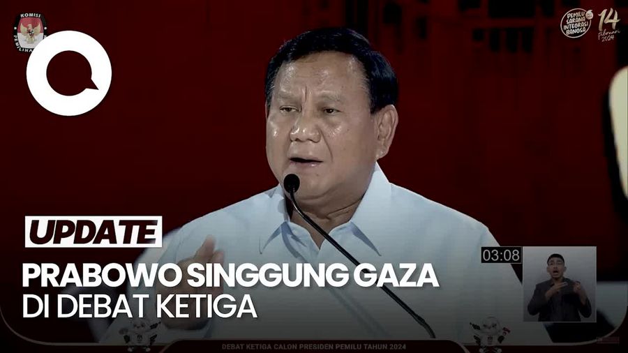 Prabowo Singgung Gaza hingga Bicara Tanpa Data di Pembuka Debat Ketiga