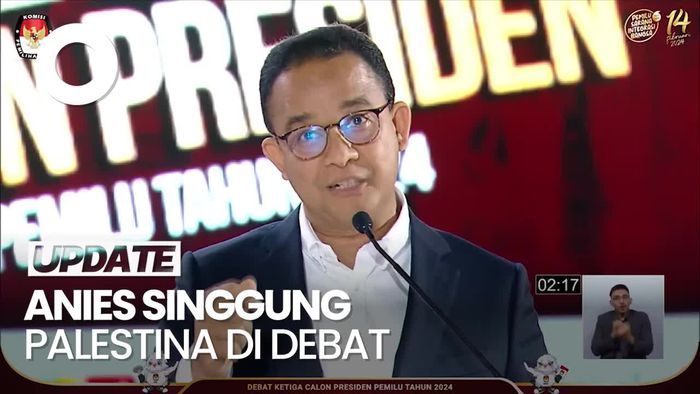 Pembukaan Debat Ketiga Pilpres, Anies Singgung Palestina