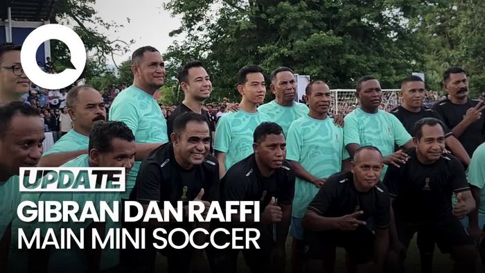 Momen Gibran Jebol Gawang Raffi Ahmad Saat Main Mini Soccer di Maluku