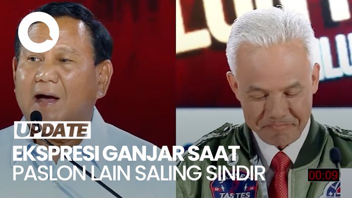 Ekspresi Ganjar Kala Prabowo Sindir Anies Profesor Tak Pantas Ngomong Gitu