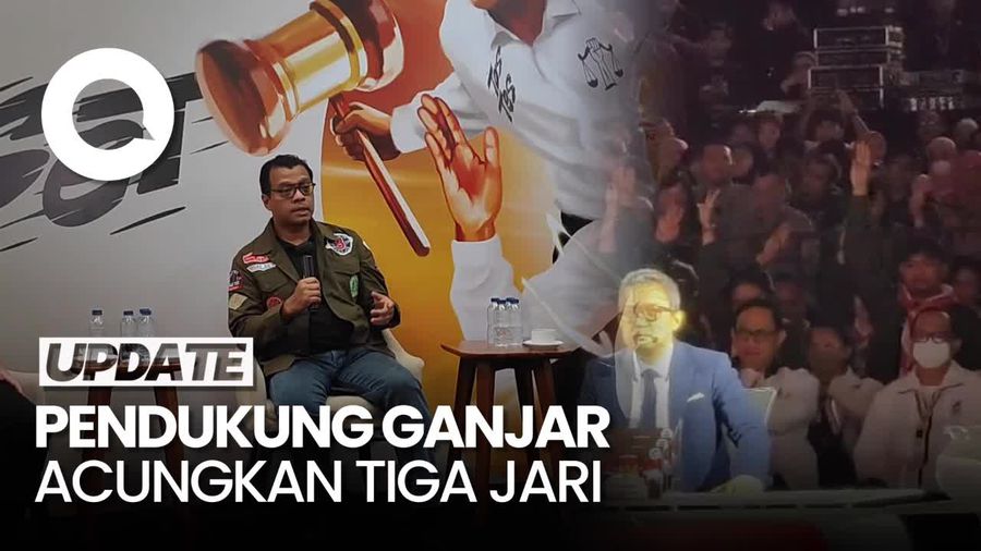 Pendukung Ganjar Acungkan 3 Jari Saat Debat Capres, Ini Kata TPN