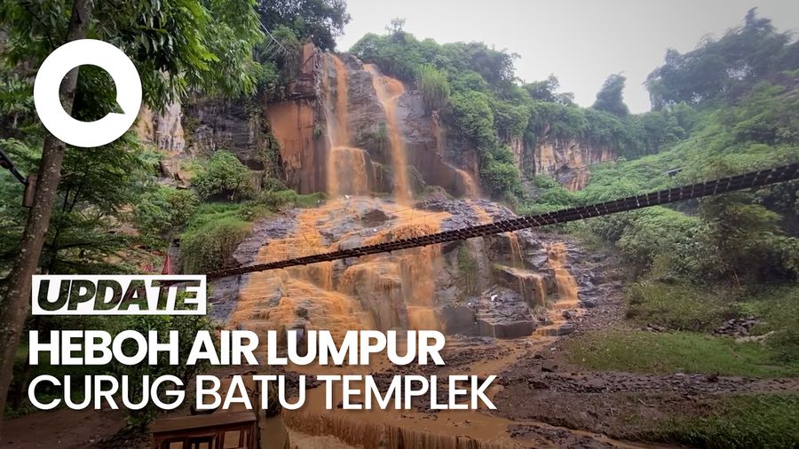 Penampakan Air Lumpur di Curug Batu Templek Bandung