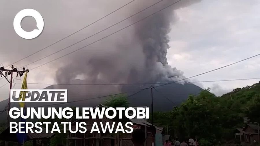 Penampakan Gunung Lewotobi Sudah Level IV Awas, Warga Diminta Menjauh