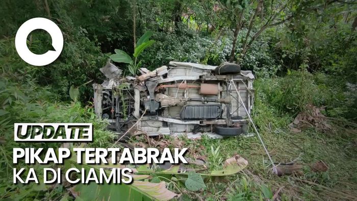 Pikap Bermuatan Gas Elpiji Tertabrak Kereta Api di Ciamis, 1 Orang Tewas