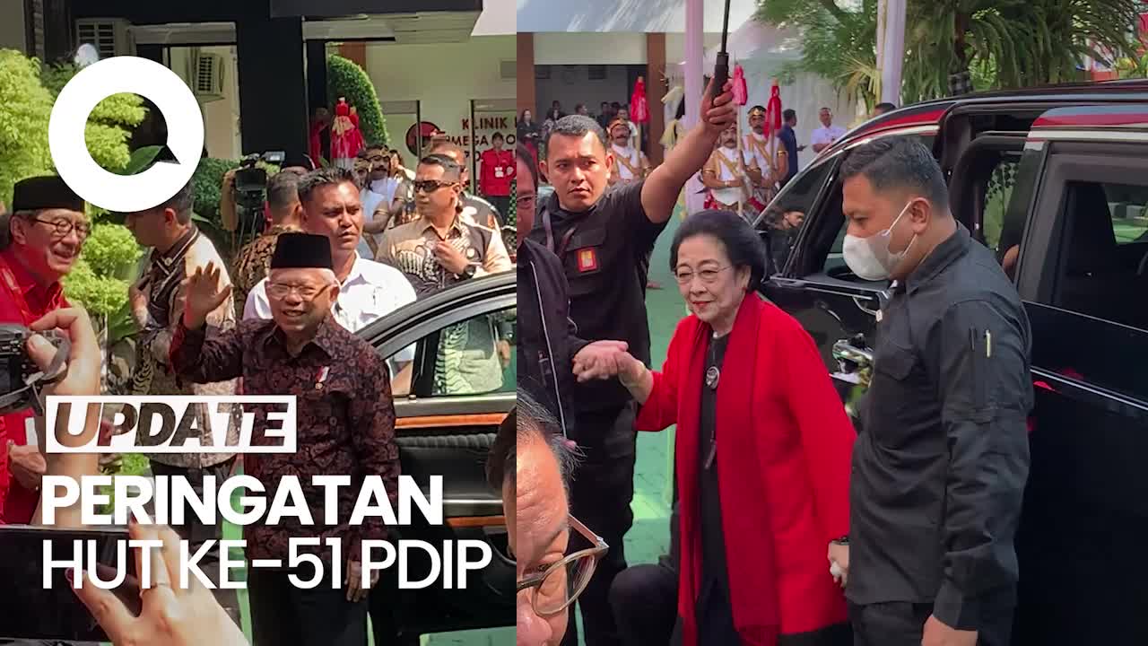 Wapres Ma'ruf Amin Dan Megawati Tiba Di HUT Ke-51 PDIP