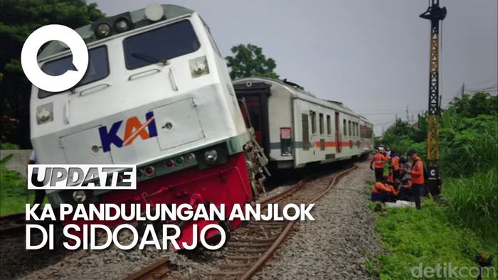 Detik-detik KA Pandalungan Anjlok di Stasiun Tanggulangin!
