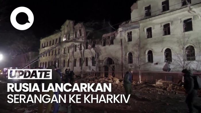 Penampakan Pusat Medis di Kharkiv Hancur Dirudal Rusia
