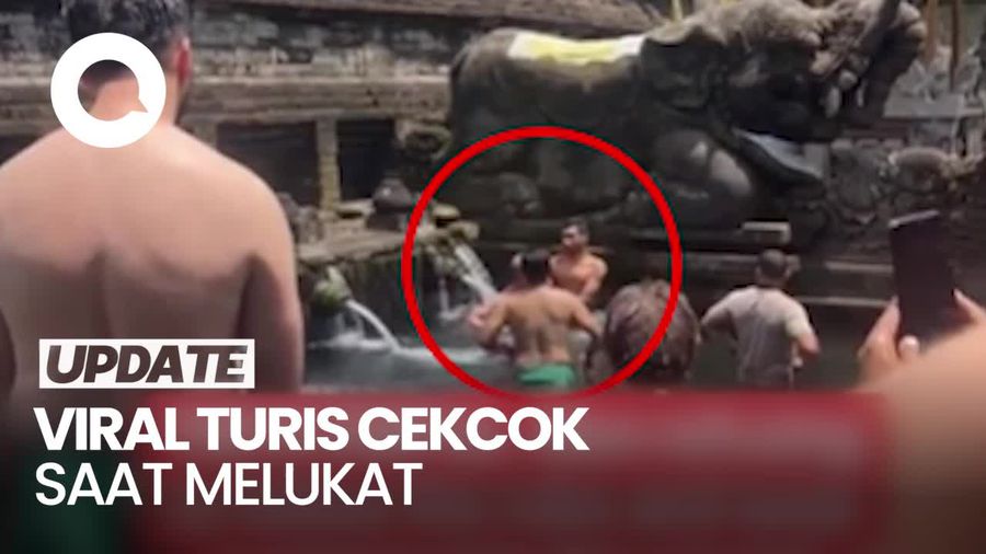 Viral Dua Turis Cekcok Saat Melukat di Tirta Empul Tampaksiring