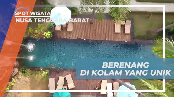 Berenang di Kolam Dengan Air Terjun Mini yang Unik, Lombok