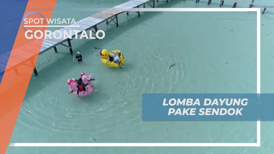 Mengisi Waktu Liburan Dengan Lomba Dayung Floaties di Pantai Pulo Cinta, Gorontalo