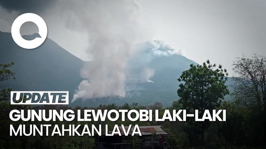 Penampakan Gunung Lewotobi Laki-laki Muntahkan Lava Sejauh 3,5 Km