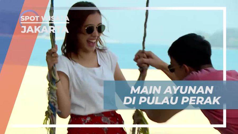 Momen Asik Bermain Ayunan di Pulau Perak Kepulauan Seribu 