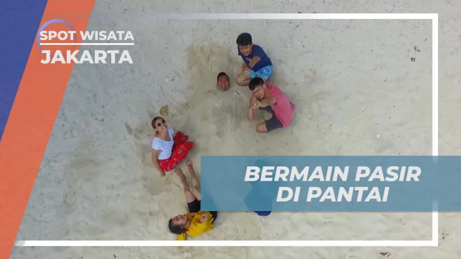 Asiknya Bermain Pasir di Pulau Perak Kepulauan Seribu 
