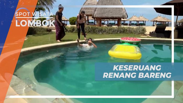 Seru-seruan Berenang di Kolam Penginapan Lombok