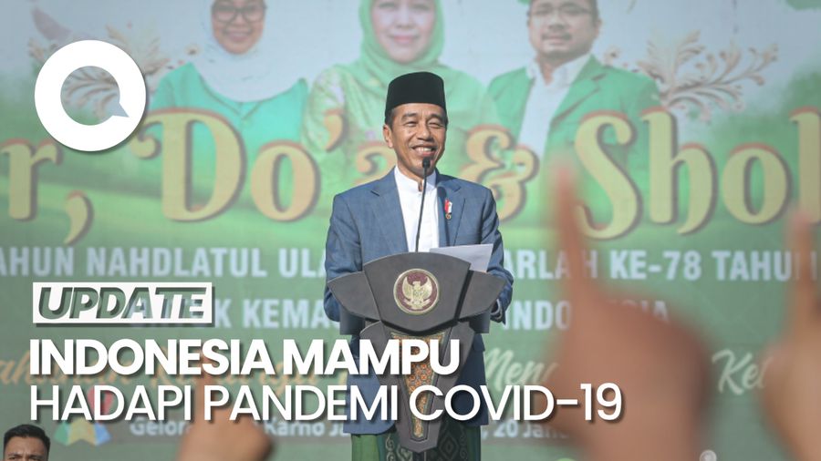 Jokowi Pamer RI Mampu Hadapi Covid-19 di Harlah Muslimat NU