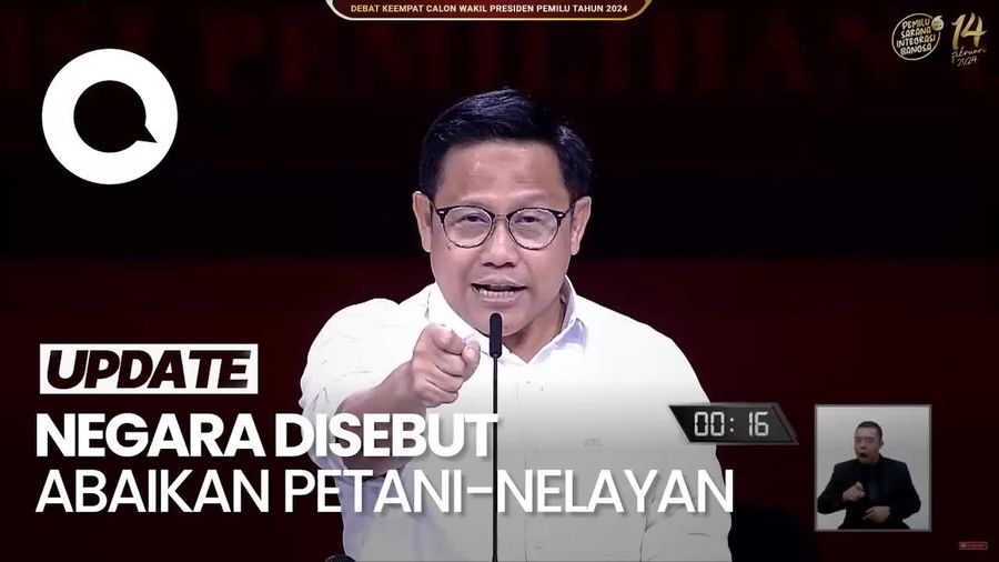 Cak Imin di Debat Cawapres: Negara Abai Terhadap Nasib Petani-Nelayan