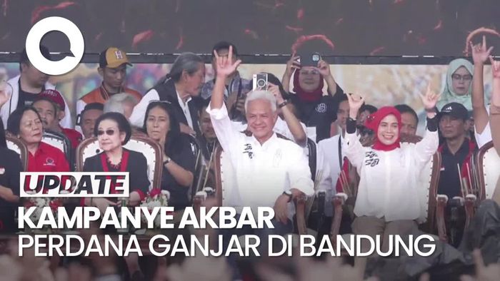Ganjar Kampanye Akbar Perdana di Bandung, Didampingi Megawati