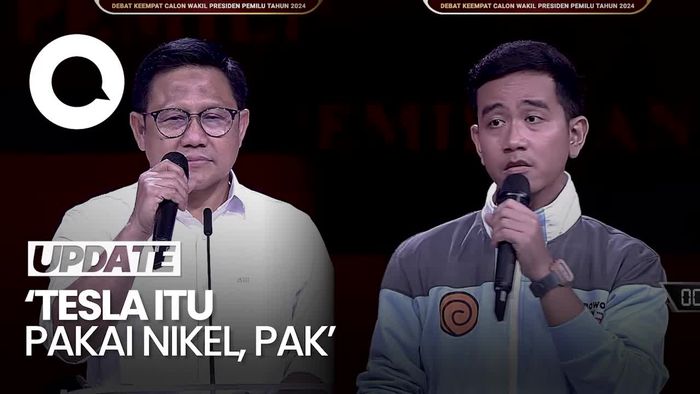 Tanya LFP ke Cak Imin, Gibran: Tesla Nggak Pakai Nikel Itu Kebohongan Publik