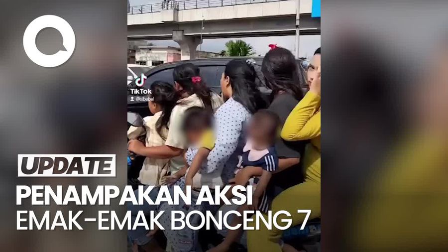 Aksi Nekat Emak-emak Bonceng 7 di Jembatan Ampera, Berujung Ditilang