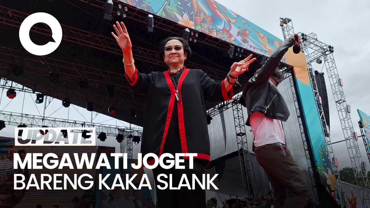 Momen Megawati Joget 'Orkes Sakit Hati' Di Kampanye Akbar Ganjar