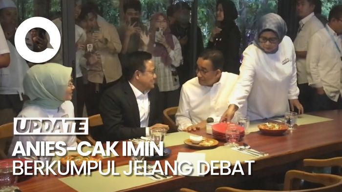 Momen Anies-Cak Imin Santai di Kafe Jelang Debat Cawapres
