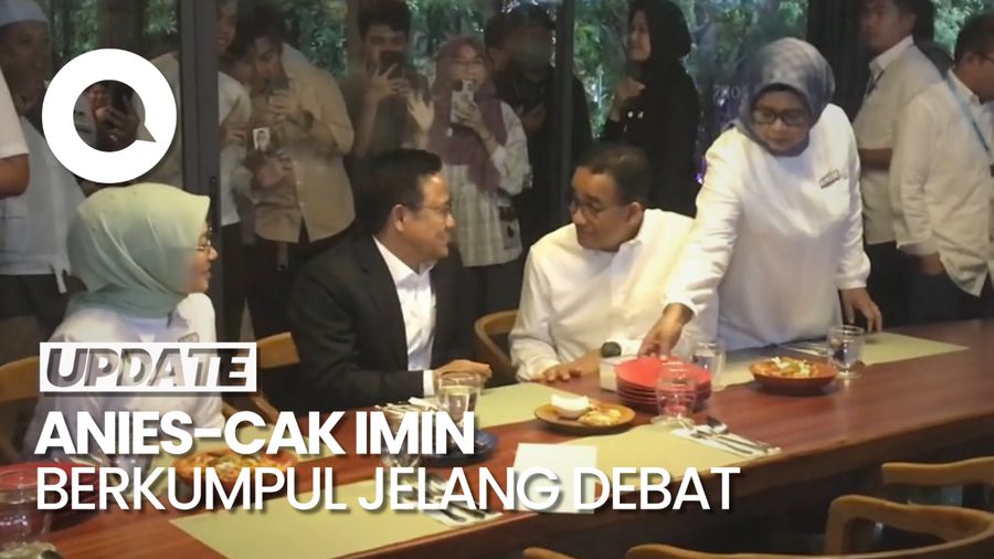 Momen Anies-Cak Imin Santai di Kafe Jelang Debat Cawapres