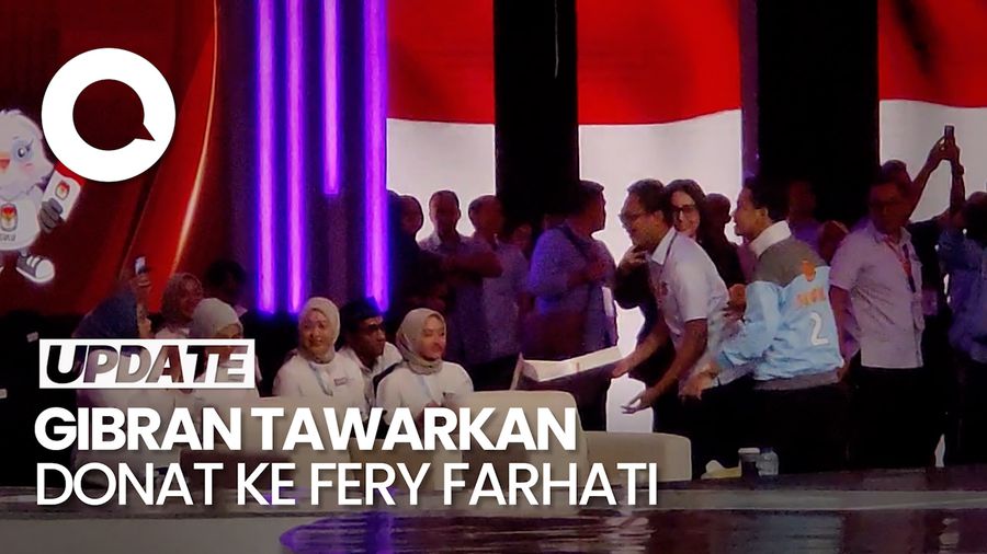 Momen Gibran Tawarkan Donat ke Istri Anies saat Jeda Debat Cawapres