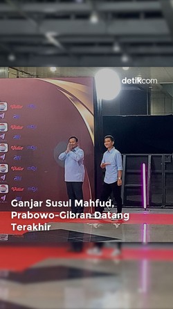 Ganjar Susul Mahfud, Prabowo-Gibran Tiba Terakhir di Arena Debat