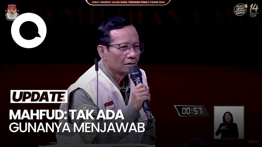 Saling Balas Gimik dengan Gibran, Mahfud: Pertanyaan Kayak Gini Tak Layak Dijawab